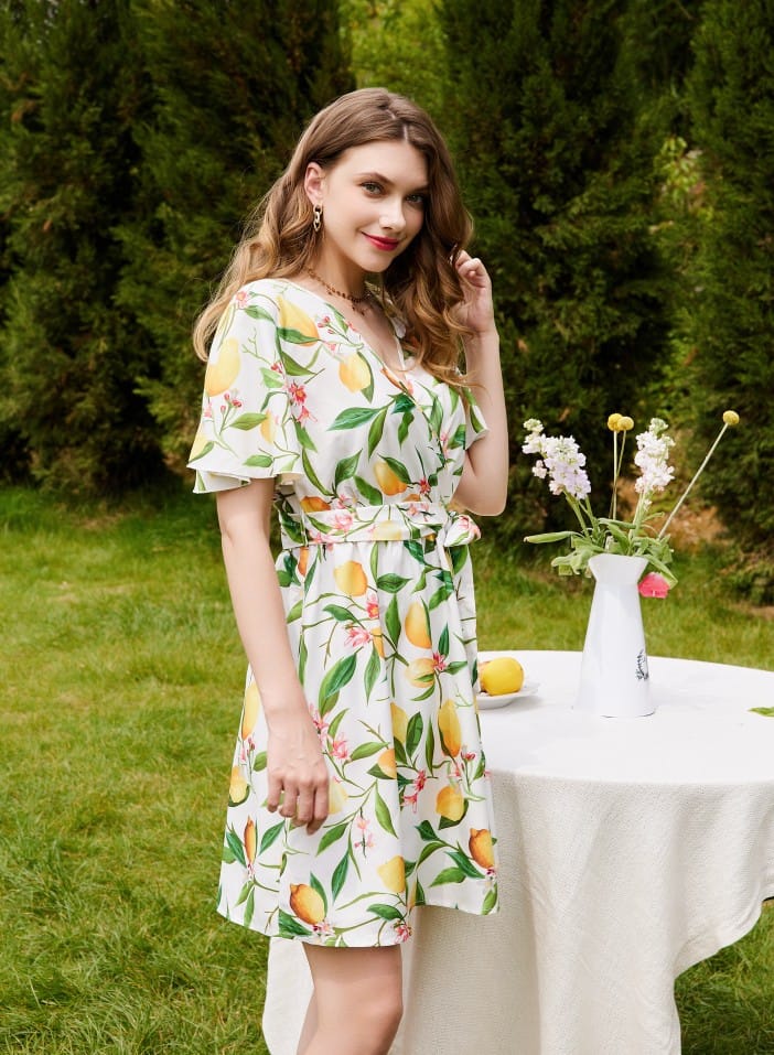 White Printed Flared Dress