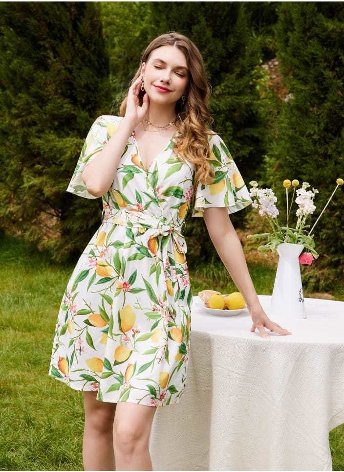 White Printed Flared Dress
