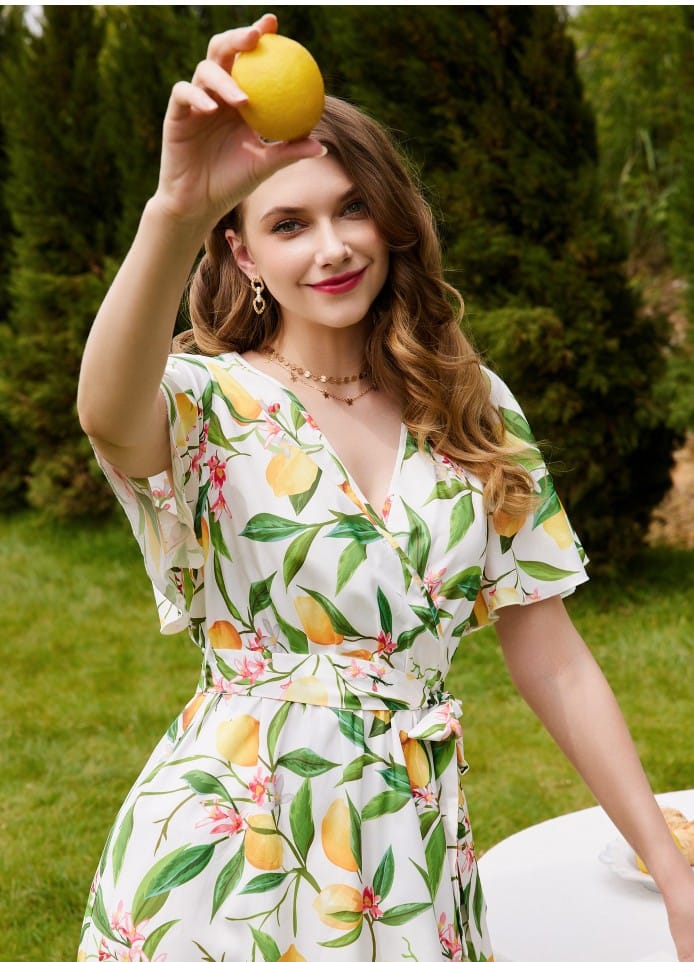 White Printed Flared Dress