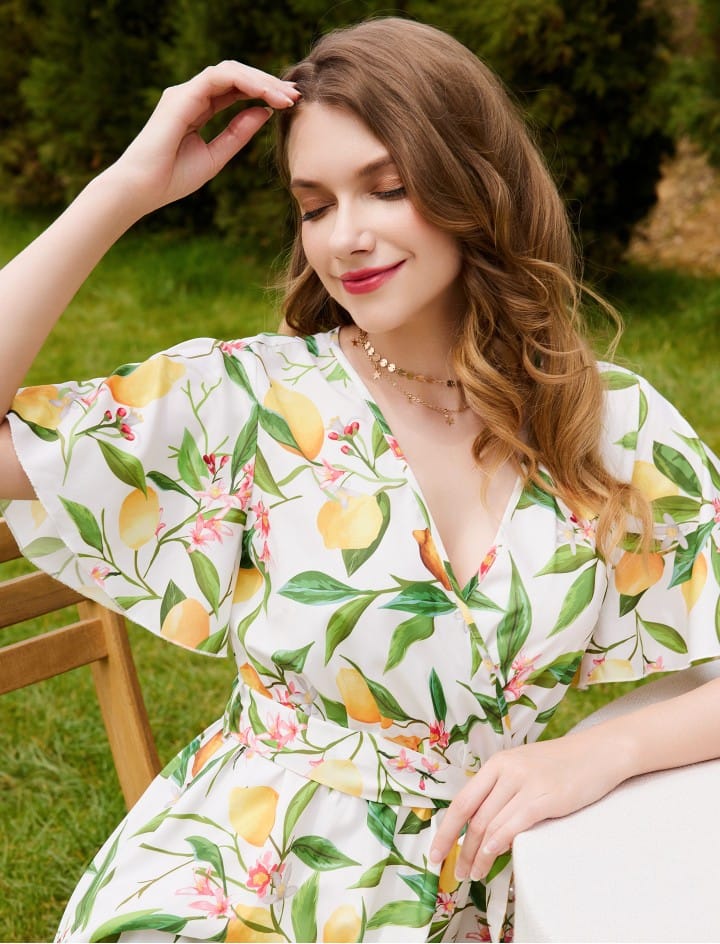 White Printed Flared Dress