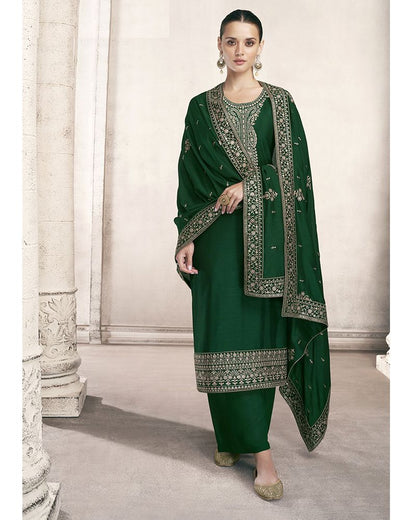 Mehndi Green Georgette Party Wear Palazzo Suit