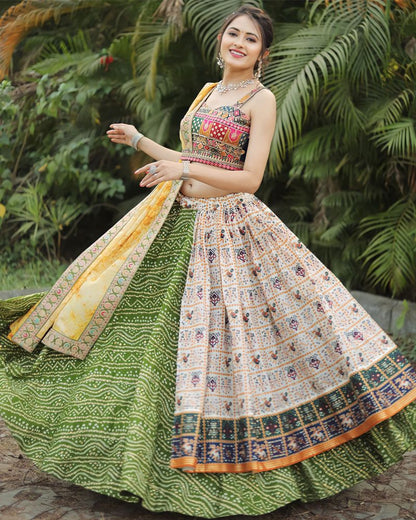 Multicolor cotton digital print designer lehenga choli