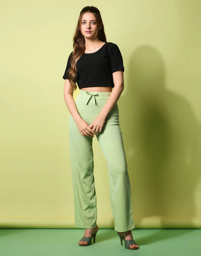 Pista Green knotted Straight Fit Trouser