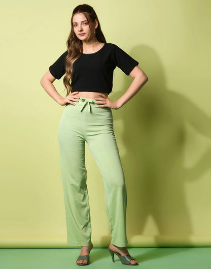 Pista Green knotted Straight Fit Trouser