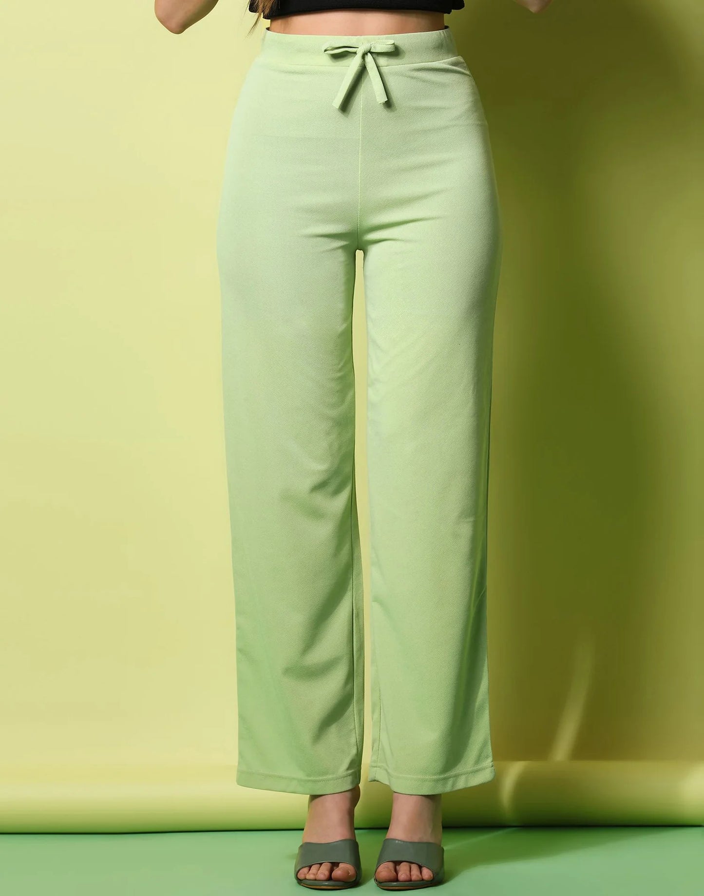 Pista Green knotted Straight Fit Trouser