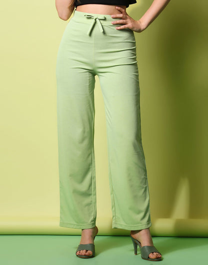 Pista Green knotted Straight Fit Trouser