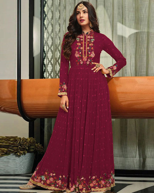 Pink Georgette Designer Long Anarkali Suit